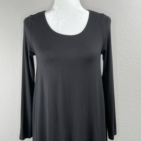 Karen Kane Relaxed Fit Black A-Line Mini Dress Long Sleeve Scoop Neck Petite XS - Picture 6 of 15